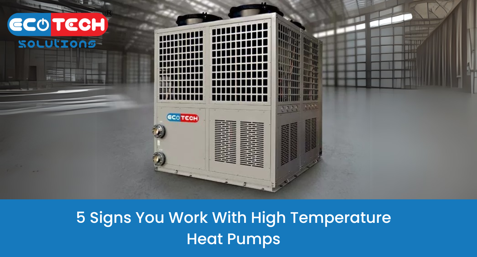 High-temperature heat pump system in an industrial setting with advanced heating technology.