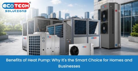 Benefits of heat pump system providing energy-efficient heating and cooling for residential, commercial, and industrial applications.