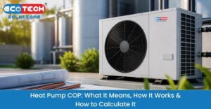 Heat pump COP explained with efficiency and heat output calculation