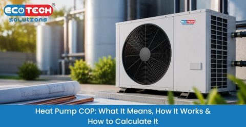 Heat pump COP explained with efficiency and heat output calculation