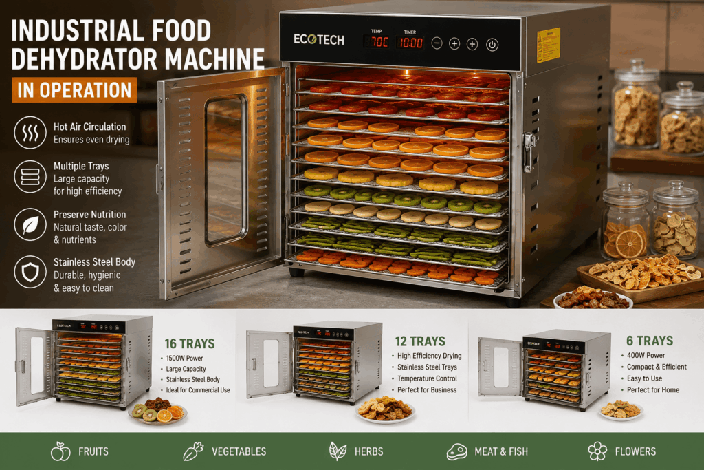 Stainless steel commercial food dehydrator for startup food processing unit