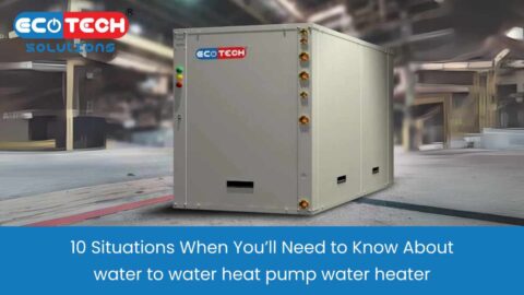 A high-efficiency water-to-water heat pump water heater installed in a modern home, providing eco-friendly hot water solutions.