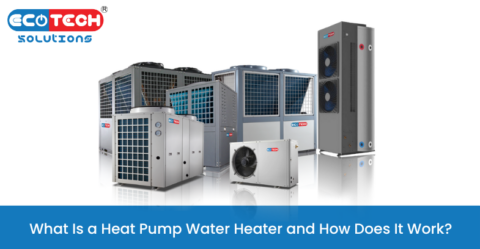 What is a heat pump water heater installed in a modern residential utility room