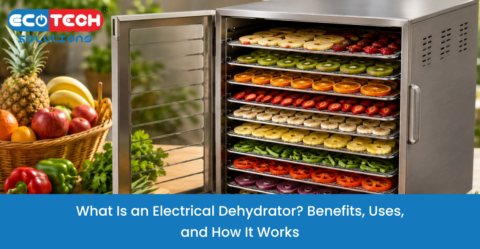 What is an electrical dehydrator? An electric dehydrator machine drying fruits and vegetables using controlled heat for efficient food preservation.